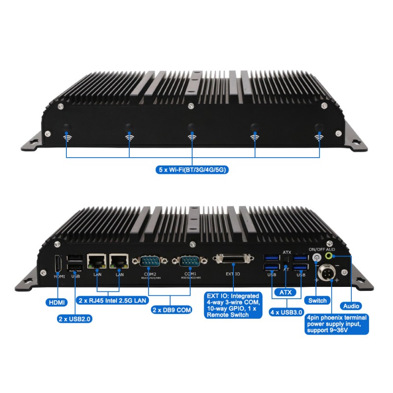 Fanless Industrial Pc Rs485 Core I7 - Robuuste ventilatorloze industriële computer Core i7