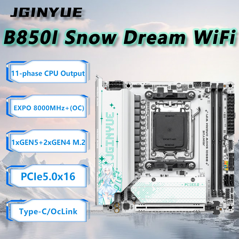 JGINYUE B850i Snow Dream WiFi- - Nas Motherboard 8 Sata Mini Itx recensie en prijs