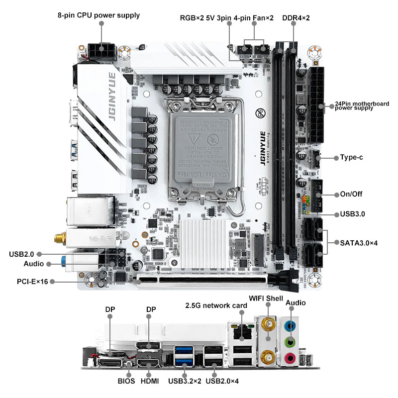 JGINYUE B760I GAMING Mini ITX  - Lga1700 Itx Motherboard Ddr5 recensie en prijs
